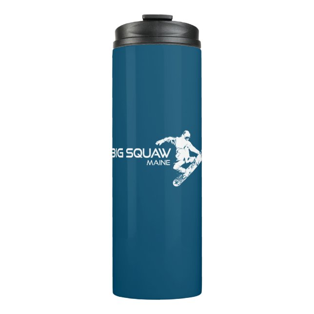 Big Squaw Maine Snowboarder Thermal Tumbler (Front)