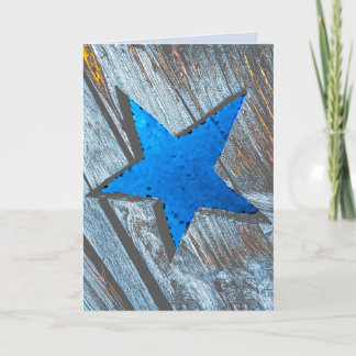Big star birthday card with sparkle bright blue