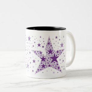 Big Star made of Small Stars in Violet Purple Two-Tone Coffee Mug