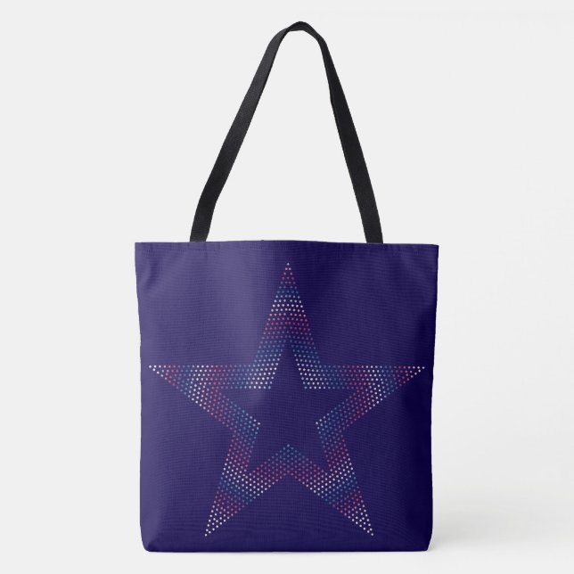 big star on blue Tote bag (Front)