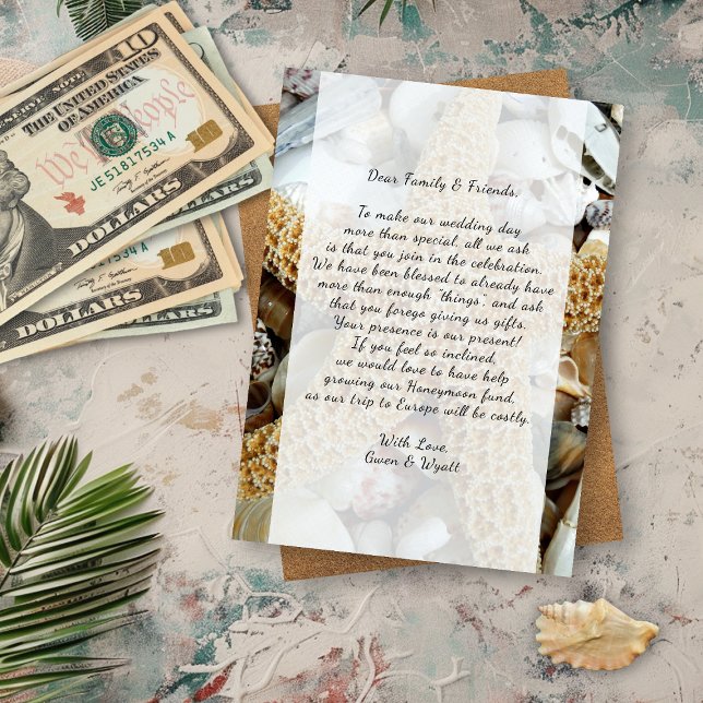 Big Starfish Beach Wedding Wishing Well Card (Creator Uploaded)