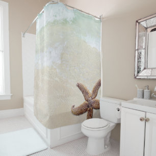 Big Starfish Tropical Ocean Beach Bath Shower Curtain