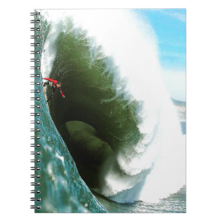 Big Steep Surfing Wave Spiral Notebook