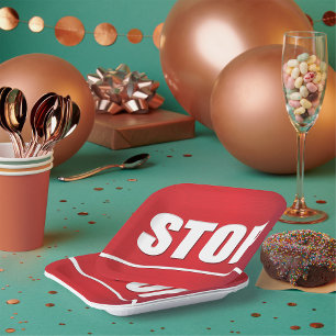 Big Stop Sign Paper Plate