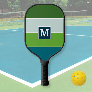 Big Stripes in blue and green with Monogram Pickleball Paddle