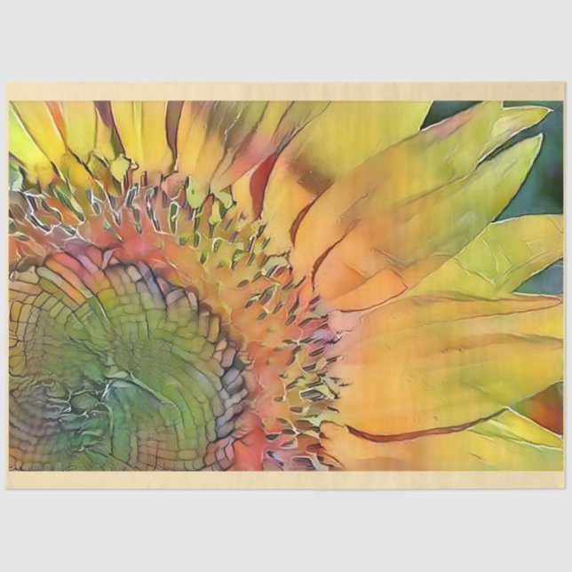 Big Sunflower Modern Art Collection Tissue Paper (Front)