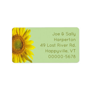 Big Sunflower Wide Return Address Labels