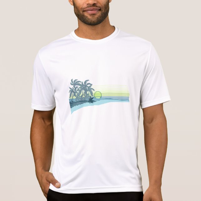 Big Sunset Hawaiian Surfer Rash Guard T-Shirt (Front)