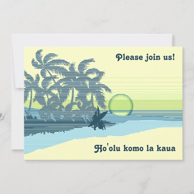 Big Sunset Luau Invitations (Front)