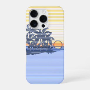 Big Sunset Stripe Hawaiian Blue iPhone 16 Pro Case
