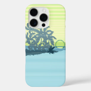 Big Sunset Stripe Hawaiian Teal iPhone 16 Pro Case