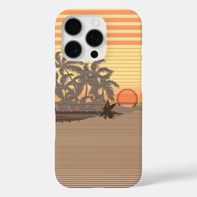 Big Sunset Stripe Hawaiian Yellow Case-Mate iPhone Case (Back)