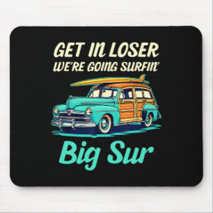 Big Sur Beach Surf California Girl Women Men Vinta Mouse Pad