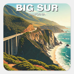 Big Sur California Central Coast Square Sticker