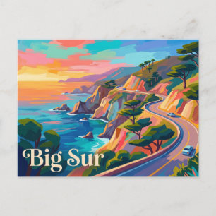 Big Sur California Central Coast Travel Sunset USA Postcard