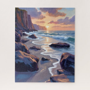 Big Sur, California Coast Painting Jigsaw Puzzle