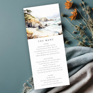 Big Sur, California Landscape Wedding Menu Card