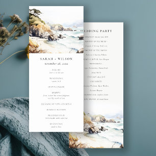 Big Sur, California Landscape Wedding Program Invitation