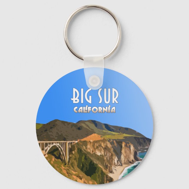 Big Sur California Pacific Coast Highway Key Ring (Front)