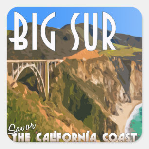 Big Sur California Pacific Coast Highway Square Sticker
