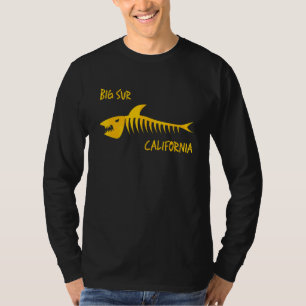 Big Sur California Shark Skeleton Amber Print T-Shirt