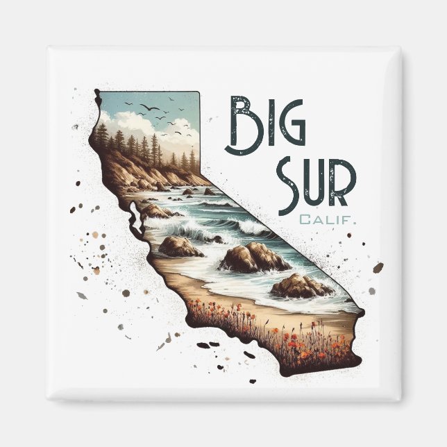 Big Sur California Souvenir Gift Magnet (Front)