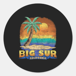 Big Sur California Vintage Distressed Souvenir Classic Round Sticker