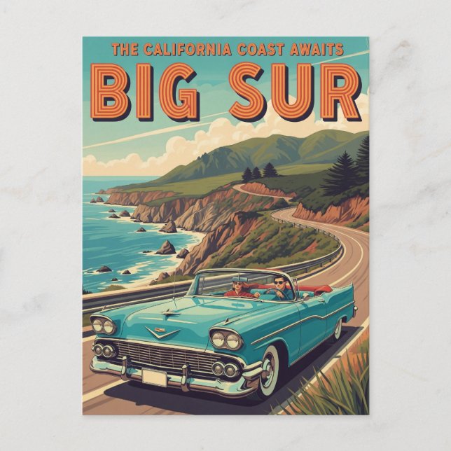 Big Sur California Vintage Travel Postcard (Front)