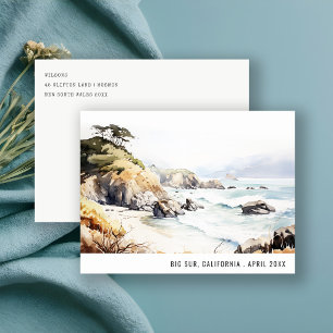 Big Sur, California Watercolor Landscape Travel Holiday Postcard