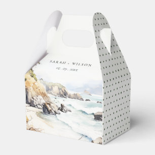 Big Sur, California Watercolor Landscape Wedding Favour Box