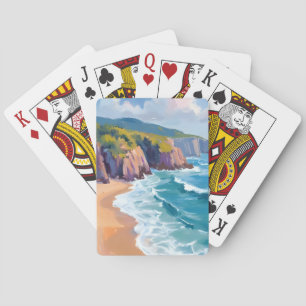 Big Sur, California Watercolor Ocean Painting Playing Cards