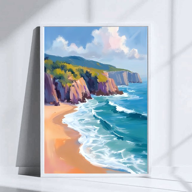 Big Sur, California Watercolor Ocean Painting Poster (Creator Uploaded)