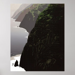 Big Sur Coastline - Magic Realism Eyvind Earle Poster
