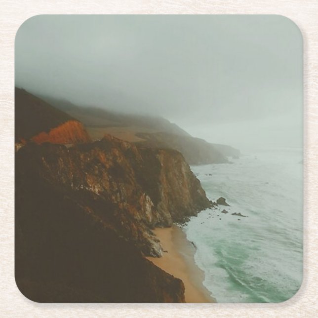 Big Sur Exploring Square Paper Coaster (Front)
