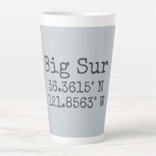 Big Sur Latitude & Longitude Latte Mug