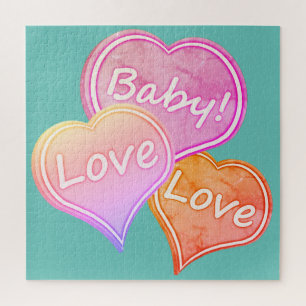 Big sweethearts/baby love love/loving heart-blue jigsaw puzzle