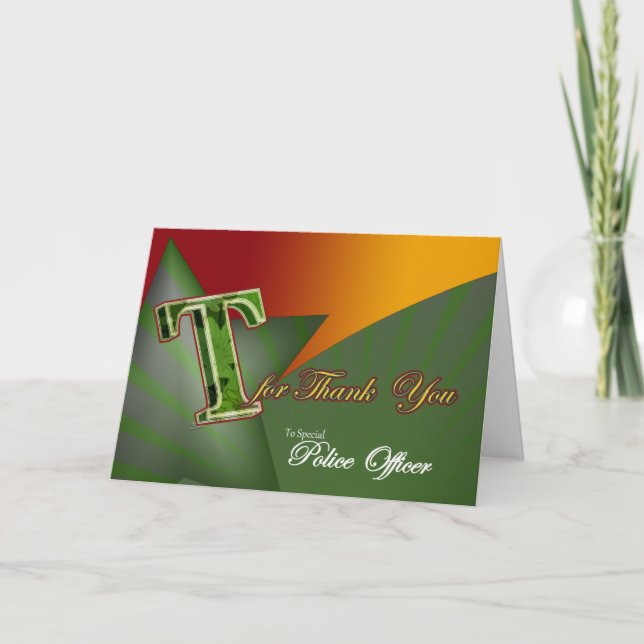 Big T - Thank you card for a Police Officer (Front)