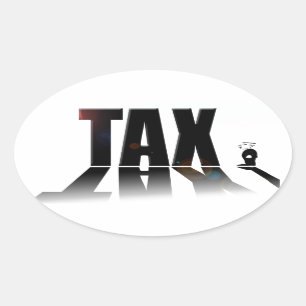Big Tax small man Oval Sticker