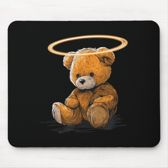 Big Teddy Bear Halo Costume Mouse Pad (Front)