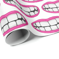 Big teeth with pink lipstick