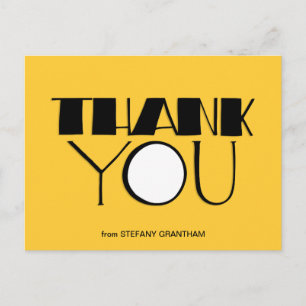 Big Thank You black Postcard