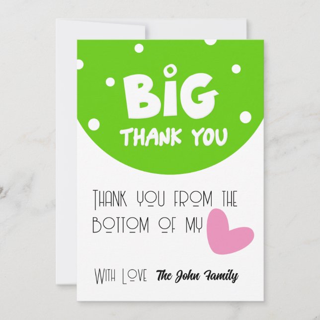 BIG Thank You Greeting Card With Semi Circle (Front)