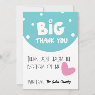 BIG Thank You Greeting Card With Semi Circle
