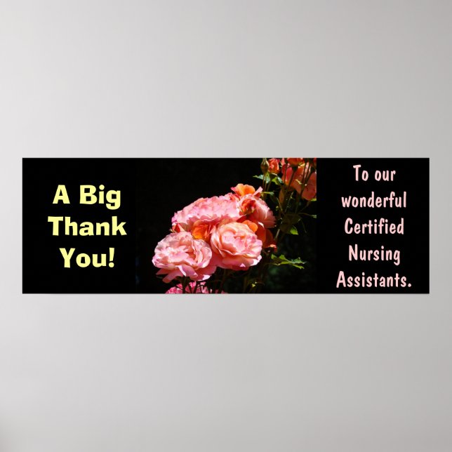 Big Thank you poster Certified Nursing Assistants (Front)