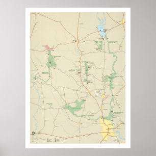 Big Thicket National Preserve Map (1993) Poster