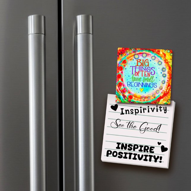 Big Things Quote Colourful Fun Inspirivity Magnet (Creator Uploaded)