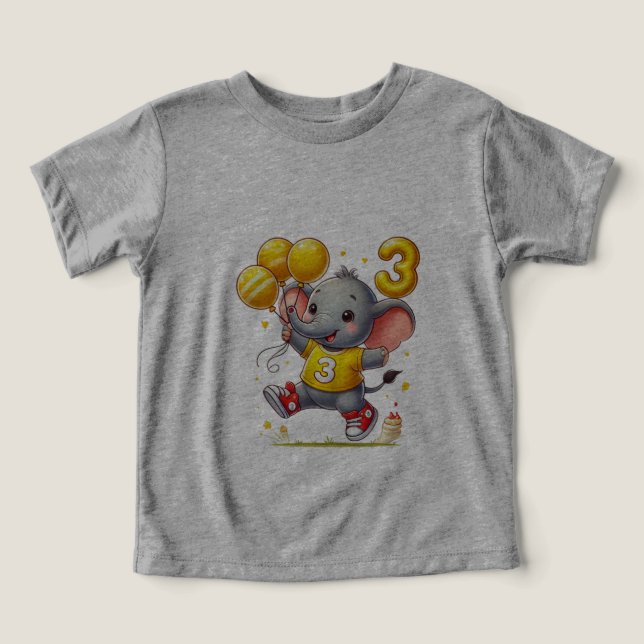 Big Three Celebration: Elephant with Balloons Todd (Design Front)