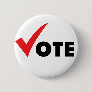 Big Tick Vote 6 Cm Round Badge