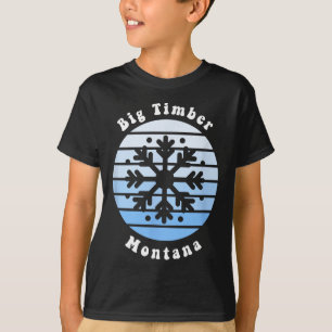 Big Timber Montana Snowflake Christmas Winter Souv T-Shirt