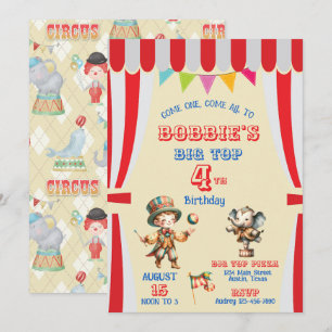 Big Top Circus Birthday Invitation